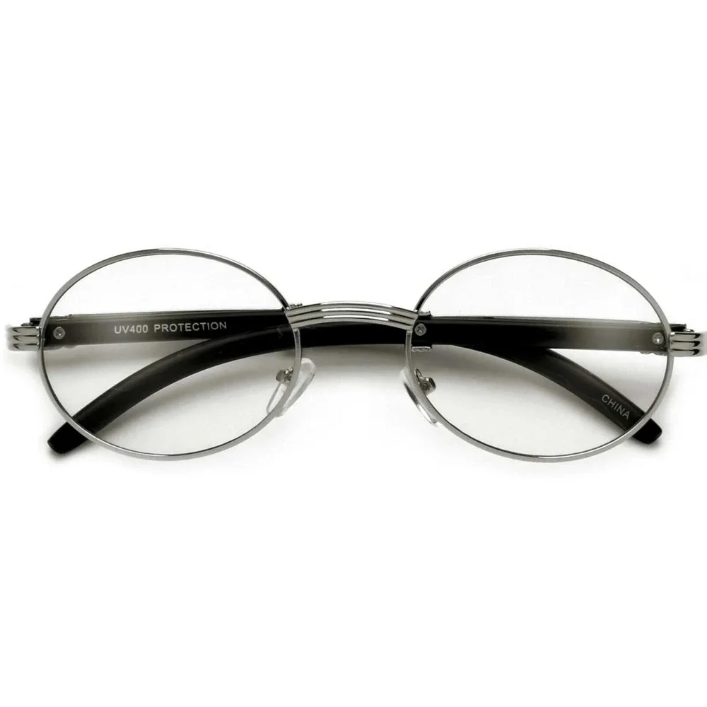 Luxury Narrow Rimless Wire Frame Oval Unisex Trendy Retro Vintage 90's Frameless